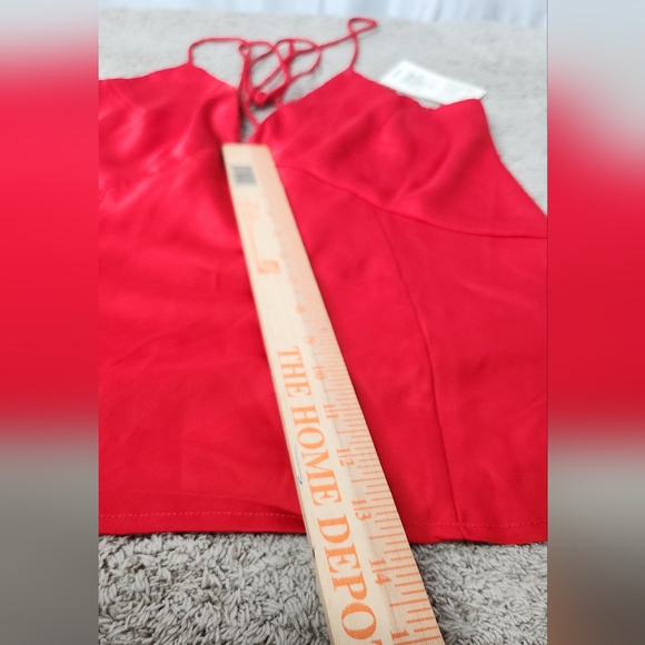 Women's Slim Fit V-Neck Satin Cami Blouse - A New Day Red XS - Picture 9 of 10